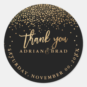 PixDezines Imitats Gold Confetti   DIY Color Runder Aufkleber