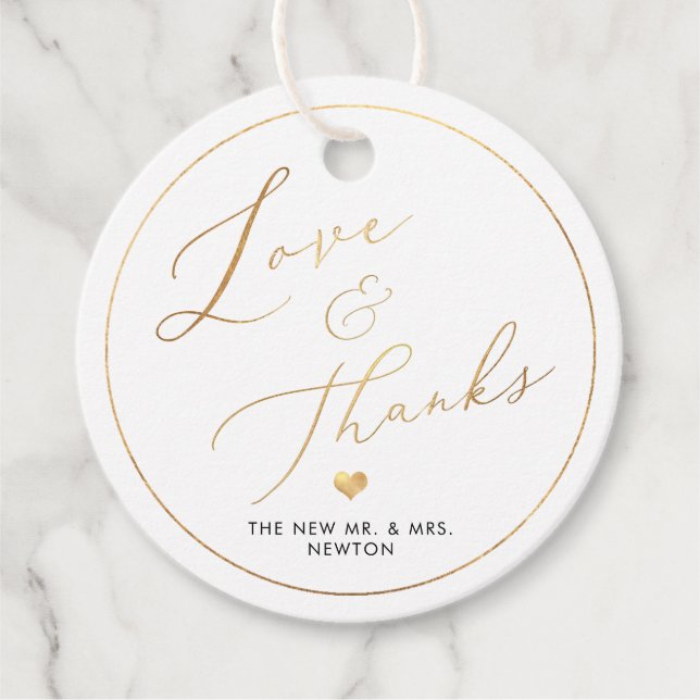 PixDezines Imitats Gold Luxe Calligraphy Vielen Da Geschenkanhänger (Vorderseite)