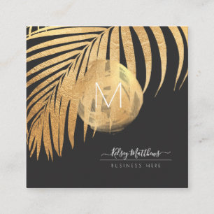PixDezines Imitats Gold Palms DIY Hintergrund Quadratische Visitenkarte