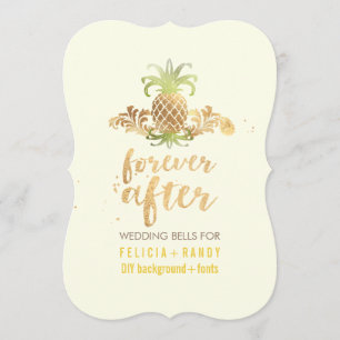 PixDezines Imitats Gold Royal Hawaiian Ananas Einladung