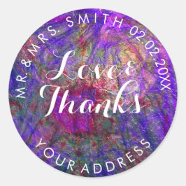 PixDezines IMITATS METALLIC VIOLET+GOLD Runder Aufkleber