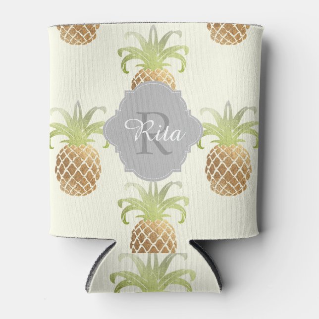 PixDezines Imitats Muster für metallische Ananas Dosenkühler (Vorderseite)