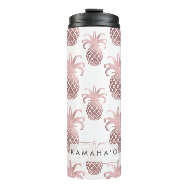 PixDezines Imitats Rose Gold/Ananas/DIY-Buchse Thermosbecher (Vorderseite)