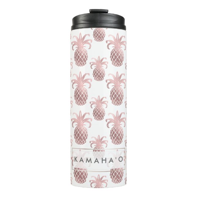 PixDezines Imitats Rose Gold/Ananas/DIY-Buchse Thermosbecher (Vorderseite)