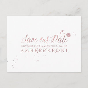 PixDezines Imitats Rose Gold/Brustschrift/Rett Ankündigungspostkarte