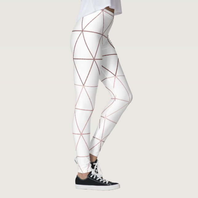 PixDezines Imitats Rose Gold Geometrie/Dreiecke Leggings (Rechts)