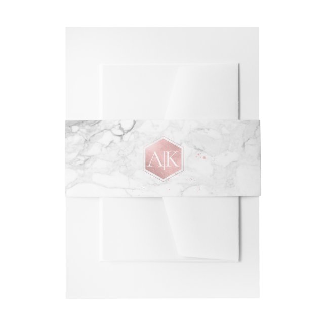 PixDezines Imitats Rose Gold Sweet Honeycomb+Marmo Einladungsbanderole (Vorderseite Beispiel)