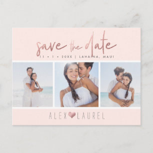 PixDezines Imitats RoseGold Chic Skript Save the D Postkarte