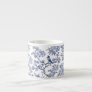 PixDezines Indigo Blau Chinoiserie, Vogel-Pfingstr Espressotasse
