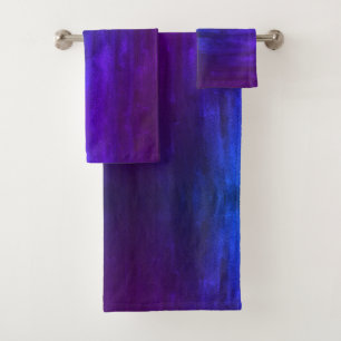 PixDezines Indigo + Wasserfarbe der Aubergine Badhandtuch Set