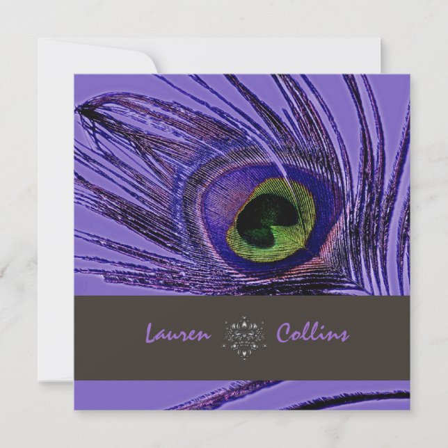 PixDezines Invitations Peacock/Violet (Devant)