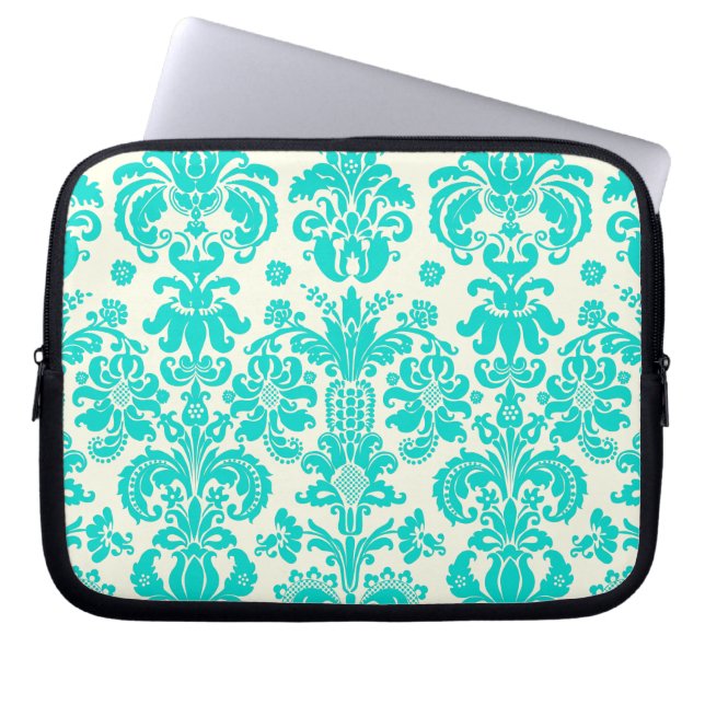 PixDezines Isabella Damask/DIY Hintergrundfarbe! Laptopschutzhülle (Vorderseite)