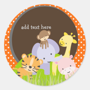 PixDezines Jungle Sticker/DIY Hintergrundfarbe Runder Aufkleber