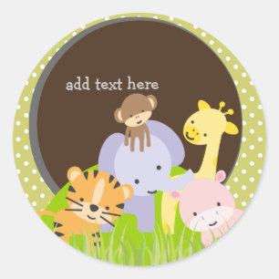 PixDezines Jungle Sticker//DIY Hintergrundfarbe Runder Aufkleber