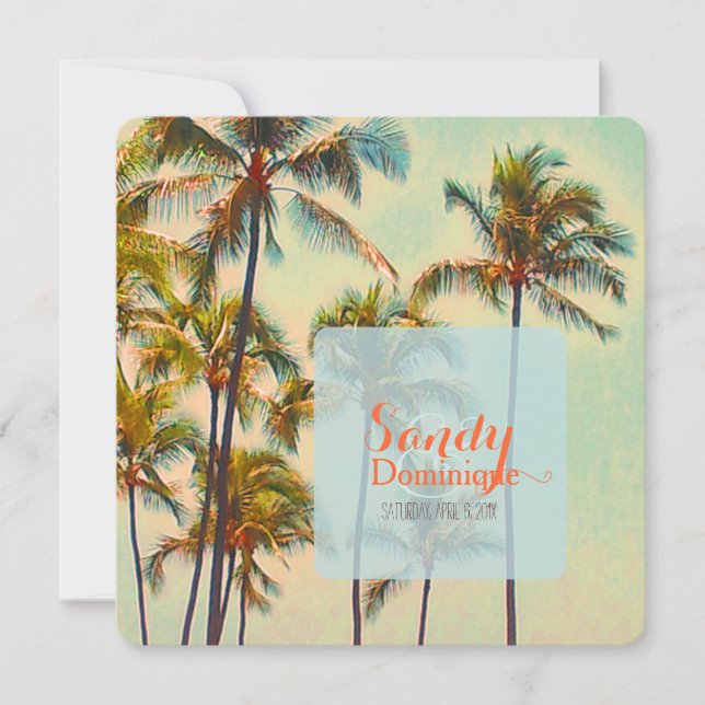 PixDezines kailua Bucht/Tropische Hochzeit Einladung (Vorderseite)