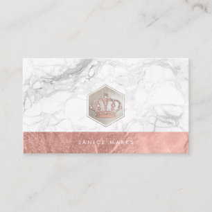 PIXDEZINES KÄISERKRONE   MARMOR-IMITAT ROSÉGOLD VISITENKARTE