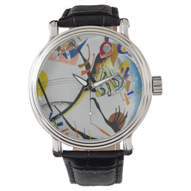 PixDezines kandinsky, blaue Segmente 1921 Armbanduhr (Vorderseite)