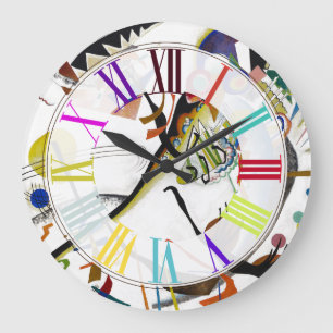 PixDezines Kandinsky Blaues Segment Große Wanduhr