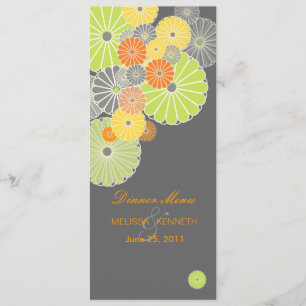 PixDezines Kiku (Chrysantheme), Zitrusfarben Menükarte