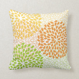 PixDezines kiku Limon+orange/chrysanthemum Kissen