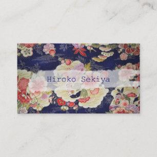 PixDezines Kimono/Faux Chirimen/Oleander Visitenkarte