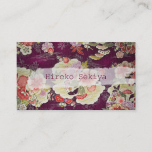 PixDezines Kimono/Faux Chirimen/Oleander Visitenkarte