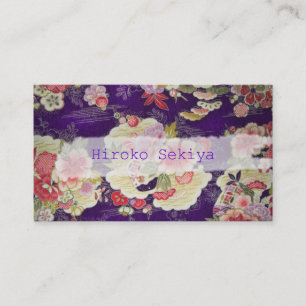 PixDezines Kimono/Faux Chirimen/Orleanders Visitenkarte