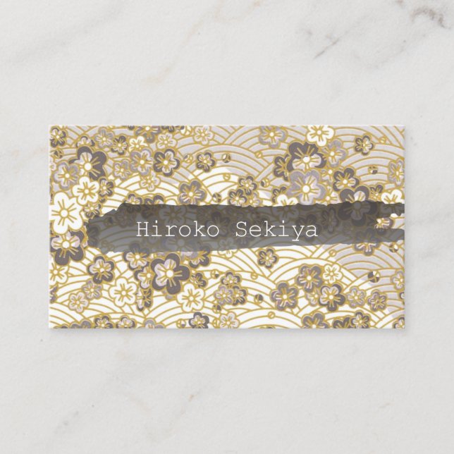 PixDezines kimono/Imitats chirimen/sakura Visitenkarte (Vorderseite)