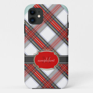 PixDezines-Klan Stewart-Tartan/rot+grau iPhone 11 Hülle