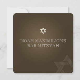 PixDezines - klassische Mitzvah-/Braun-/Gaumenfarb Einladung