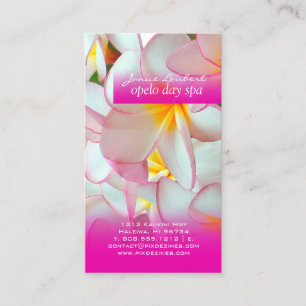 PixDezines KONA PINK PLUMERIAS Visitenkarte