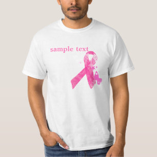 PixDezines Krebsbewusstsein, rosa Band T-Shirt