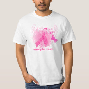 PixDezines Krebsbewusstsein, rosa Band T-Shirt