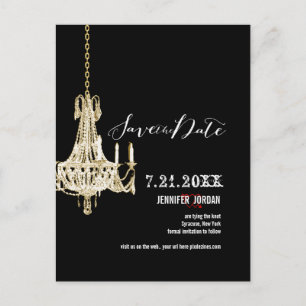 PixDezines-Kronleuchter/Goldene Trimm/Save the Dat Ankündigungspostkarte