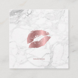 PixDezines Kuss Kuss Rosen Gold Lippen Quadratische Visitenkarte
