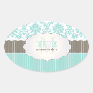 PixDezines la paloma Damask/DIY Farbe Ovaler Aufkleber