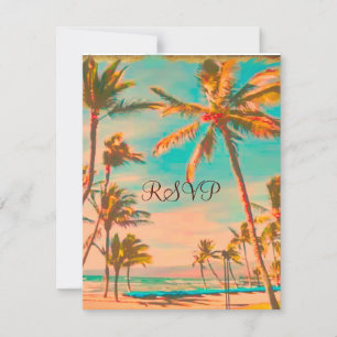 PixDezines Large RSVP Vintage Hawaiian Beach/Turqu