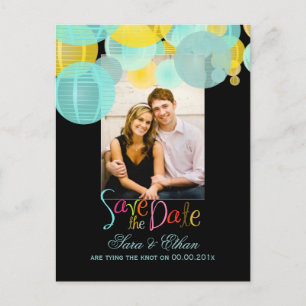 PixDezines Laternen Save the Date Ankündigungspostkarte