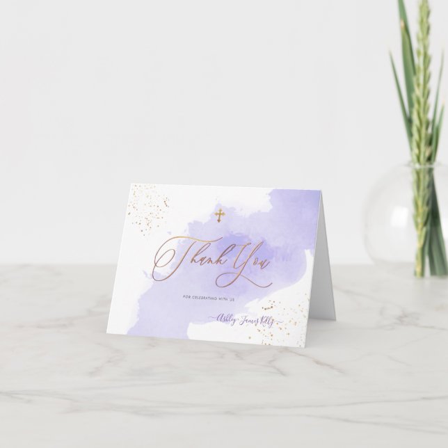 PixDezines Lavender Watercolor Dankeschön Karte (Vorderseite)