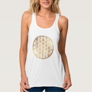 PixDezines Lebensblume / Falsches Gold Tank Top
