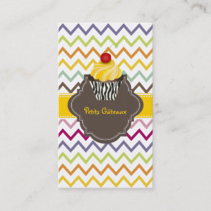 PixDezines lemon Wirbel cupcake+Zickzack Visitenkarte