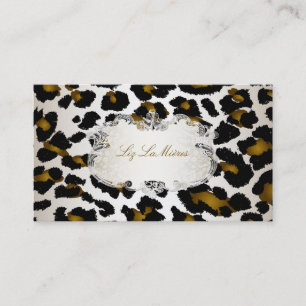 PixDezines Leopard/Champagner Visitenkarte