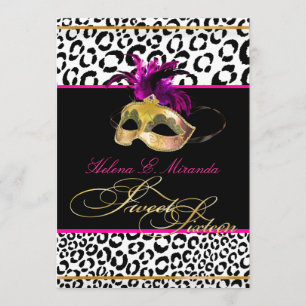 PixDezines Leopard Sweet 16 Masquerade / DIY Farbe Einladung