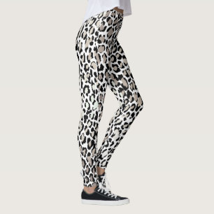 PixDezines Leopardenprint/Silberoptik Leggings