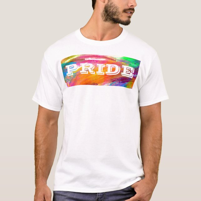 PixDezines LGBT Rainbow Pride T-Shirt (Vorderseite)