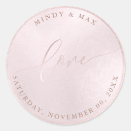 PixDezines LIEBE IRIDESCENT BLUSH PINK Runder Aufkleber