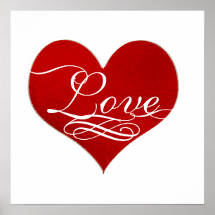 PixDezines Liebe Rotes Herz Poster