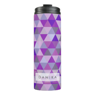 PixDezines Lila Geometrisch/Dreiecke Thermosbecher