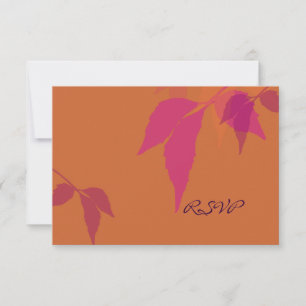 PixDezines lila+rosa Herbst RSVP Karte