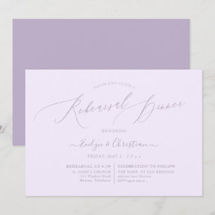 PixDezines Lilac Purpl Minimalistische Probe Abend Einladung